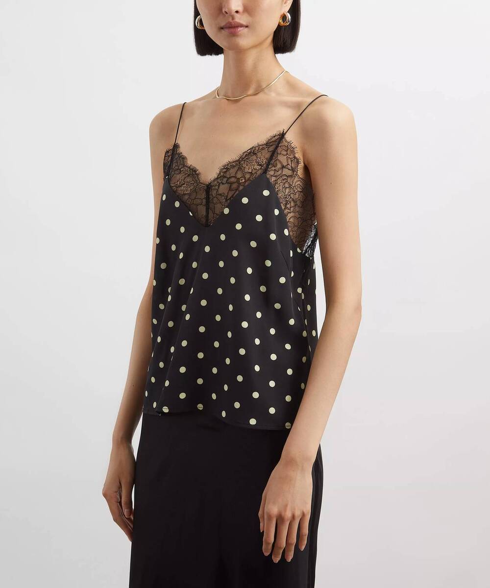 NEW FRANCOISE polka dot layla top in black/white polka dot